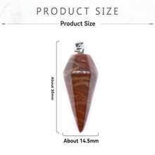 Péndulo En Forma De Cono Hexagonal Y Hexágono Con Forma De Rombo Colgante De Cristal Natural - Péndulo rombo hexagonal - Ver 9