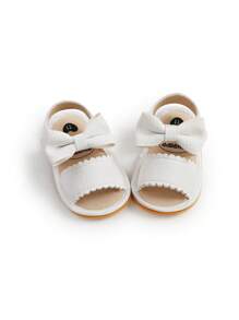 2023 Spring/Summer White Bow Knot Soft Sole Anti-Slip Infant Shoes Toddler Learning To Walk Shoes Infant Slippers