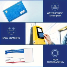 10pcs Transparent Soft Waterproof PVC Plastic Cardholder & ID Protector Sleeve, Credit Card/Business Card Size,School Supplies,Back To School - White - View 5