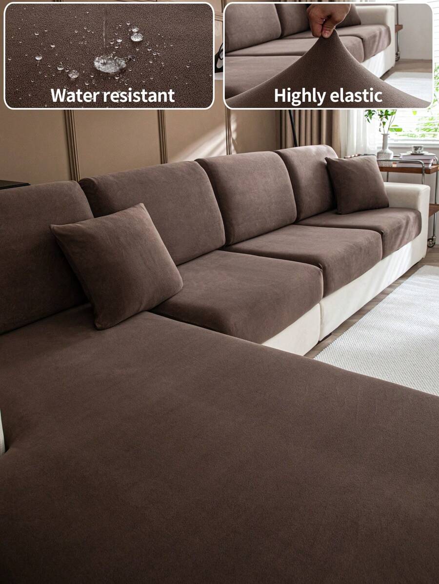 1 Stück Sofa Sitzkissenbezug, spritzwassergeschützt und elastisch, moderner minimalistischer stilsicher Anti-Rutsch Sofaüberzug, passend als Wohnzimmer Sofa Schutzbezug für L-förmige Sofa oder 1/2/3/4 Sitzer Sofa