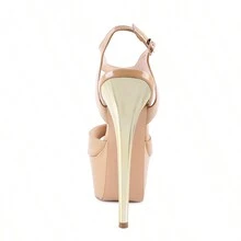 Bewitch Ultra High Heeled Ankle Strap Sandals - 淺粉色 - 查看 7