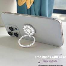 1pc Beautiful Gold Glitter 360 Degree Rotating Phone Ring Holder Stand - Gold - View 4