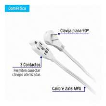 MOREKA Extensión Eléctrica Doméstica, 5M,Blanca,multicontacto - Blanco - Ver 5