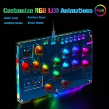 Fighting Game Keyboard, Compatible With Ps4/Ps3/Switch/Pc, Hit Box For Raspberry Pi, Rgb Lighting, Arcade Game Controller Without Joystick, Socd After Covering Type, With Turbo Function - 14 Keys - View 1