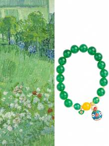 [VE] 1pc High-Quality Natural Agate & Mythical Beast Bead Bracelet. The Agate Has A Warm Luster And The Mythical Beast Design Is Unique, Symbolizing Wealth And Prosperity. Wearing This Bracelet Can Enhance Personal Charm, Bring Success In Career, And Abundant Fortune. Natural Gemstone Color Is Random. - Green - View 2