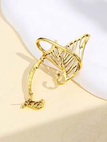 1 Miếng Duy nhất Thời trang Tông vàng Elf Tai Hình dạng Xu hướng: Cắt giảm Loại bướm Thiết kế cánh Tai Hoa tai Đối với phụ nữ - A - Xem 8