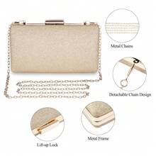 Glitter Clutch Evening Bags For Women Formal Bridal Wedding Clutches Purse Prom Cocktail Party Handbags - Gold - View 8