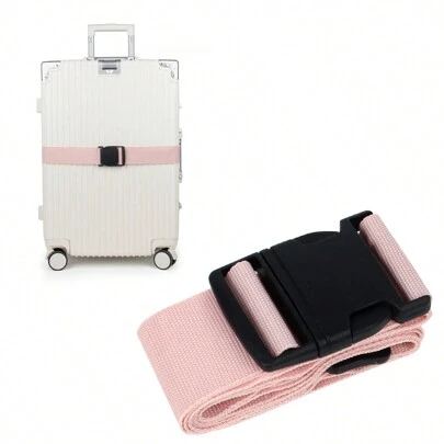 1 PC Adjustable Retractable Luggage Strap With Packaging, Travel Luggage, Plastic Buckle Strap With Luggage Packaging, Travel Bag With Travel Flight, Business Travel, Holiday Luggage, Backpack In One Size Fits All Bag For School School Accessories School Stuff
