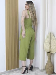 Women Jumpsuits - 橄欖綠 - 查看 3