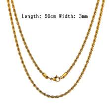 1pc Stainless Steel Twist Chain Twisted Fashion Necklace Bone Chain Jewellery For Men Gift - Twist Chain - View 26