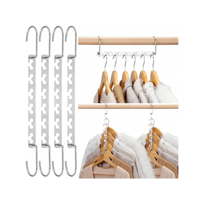 2/4pcs Space Saving Hangers For Clothes , Heavy Duty Hanger Organizer | 30 Lbs Capacity |, Metal Magic Hanger, Sturdy Multi Hangers, Closet Space Saver Hangers Closet Organizers And Storage