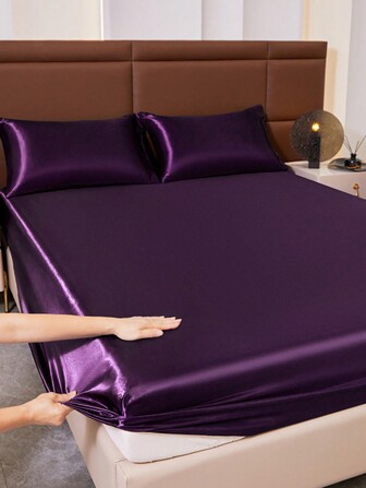 4入組純色床單套裝（1張床單,1張床墊套,2個枕套,不含內芯）,適用於臥室