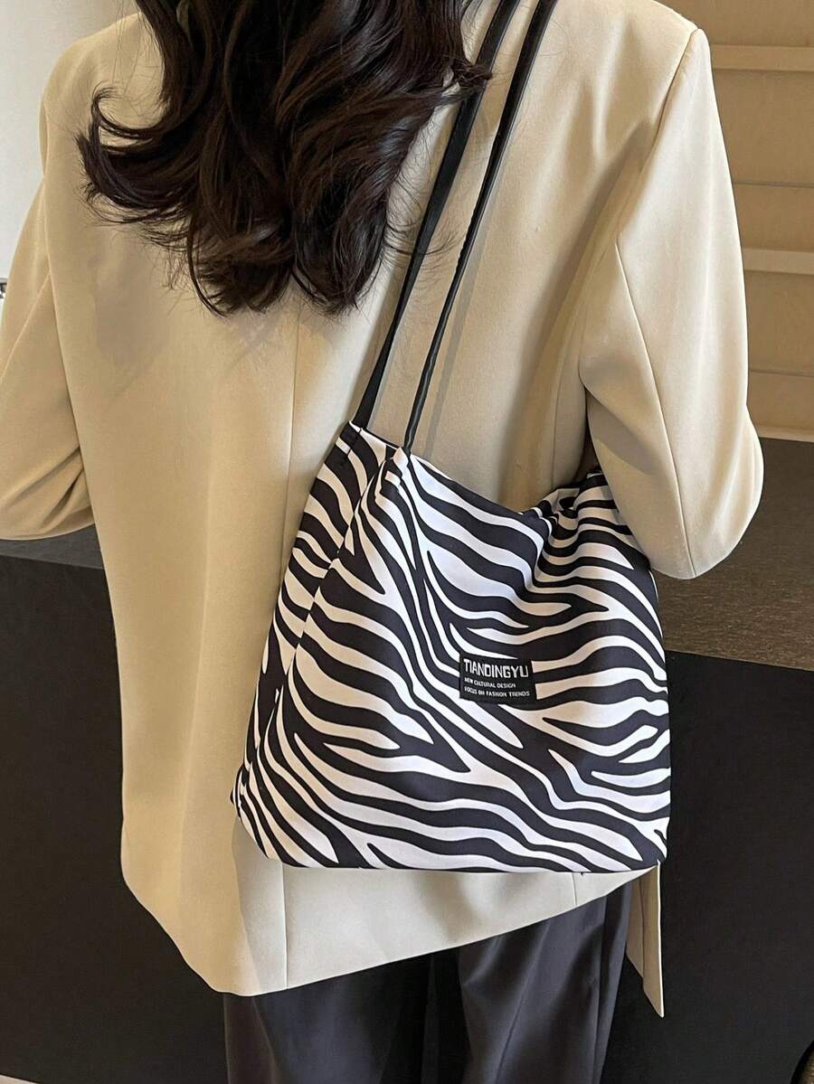 Mô hình ngựa vằn tranh sơn dầu Túi tote Đối với phụ nữ , Dung lượng lớn Túi đeo vai , Linh hoạt Túi xách tay Đối với Đúng mốt
