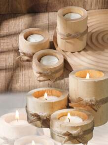 1個木製蠟燭架,木樁茶燭架,適用於婚禮,生日,餐桌等桌面中心裝飾 - 彩色 - 查看 7