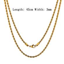 1pc Stainless Steel Twist Chain Twisted Fashion Necklace Bone Chain Jewellery For Men Gift - Twist Chain - View 19