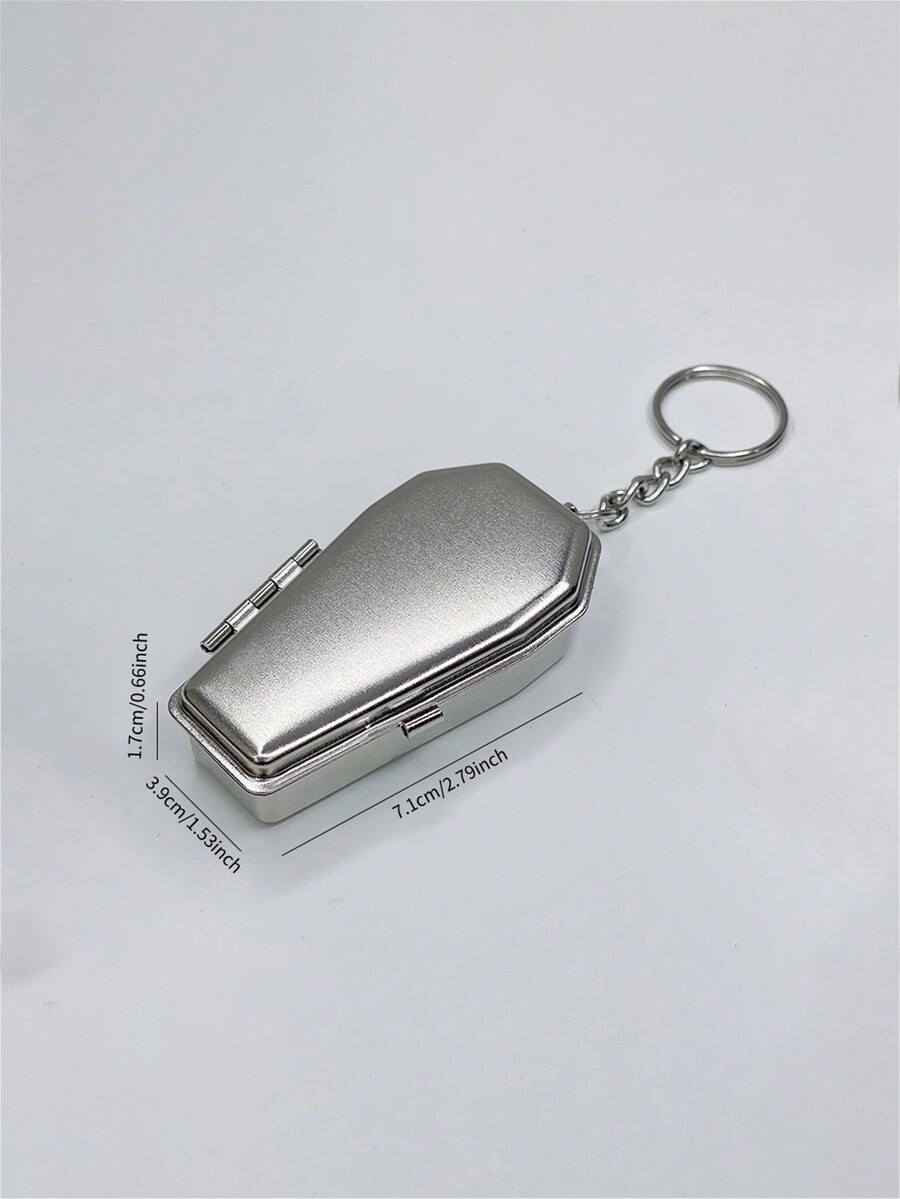 1pc Mini Metal Pocket Ashtray Keychain Shaped Portable Ashtray Coffin