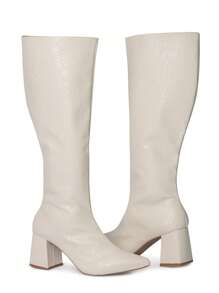Women Knee-High Boots - Cream - View 7