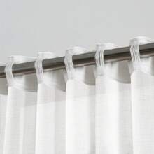 Rideaux en lin pour chambre à coucher – Rideaux semi-transparents texturés en toile de jute avec passe-tringle, rideaux d'intimité filtrant la lumière pour salon de ferme