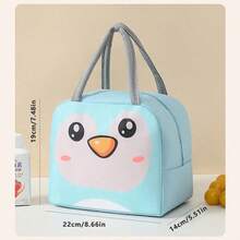 1pc Brown Cow Print Portable Lunch Bag - Multicolor - View 2