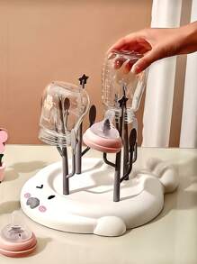 1 pieza Escurridor de biberones y tetinas para bebé, colores al azar - Beis - Ver 1