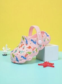 1 Pair Girls' Cute Dinosaur Design Comfortable Casual Outdoor Sandals, Suitable For Summer - Pink - View 5