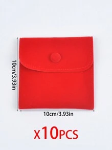 10 Chiếc Túi Vuông Hai Mặt Nút Nhung Thời Trang Dành Cho Mẹ Ngày, Ngày Lễ Tình Nhân, Mỹ Phẩm Trang Sức, Quà Tặng Nhỏ, Túi Bao Bì, Đám Cưới, Túi Quà Tiệc - Túi có nút bấm - Xem 21