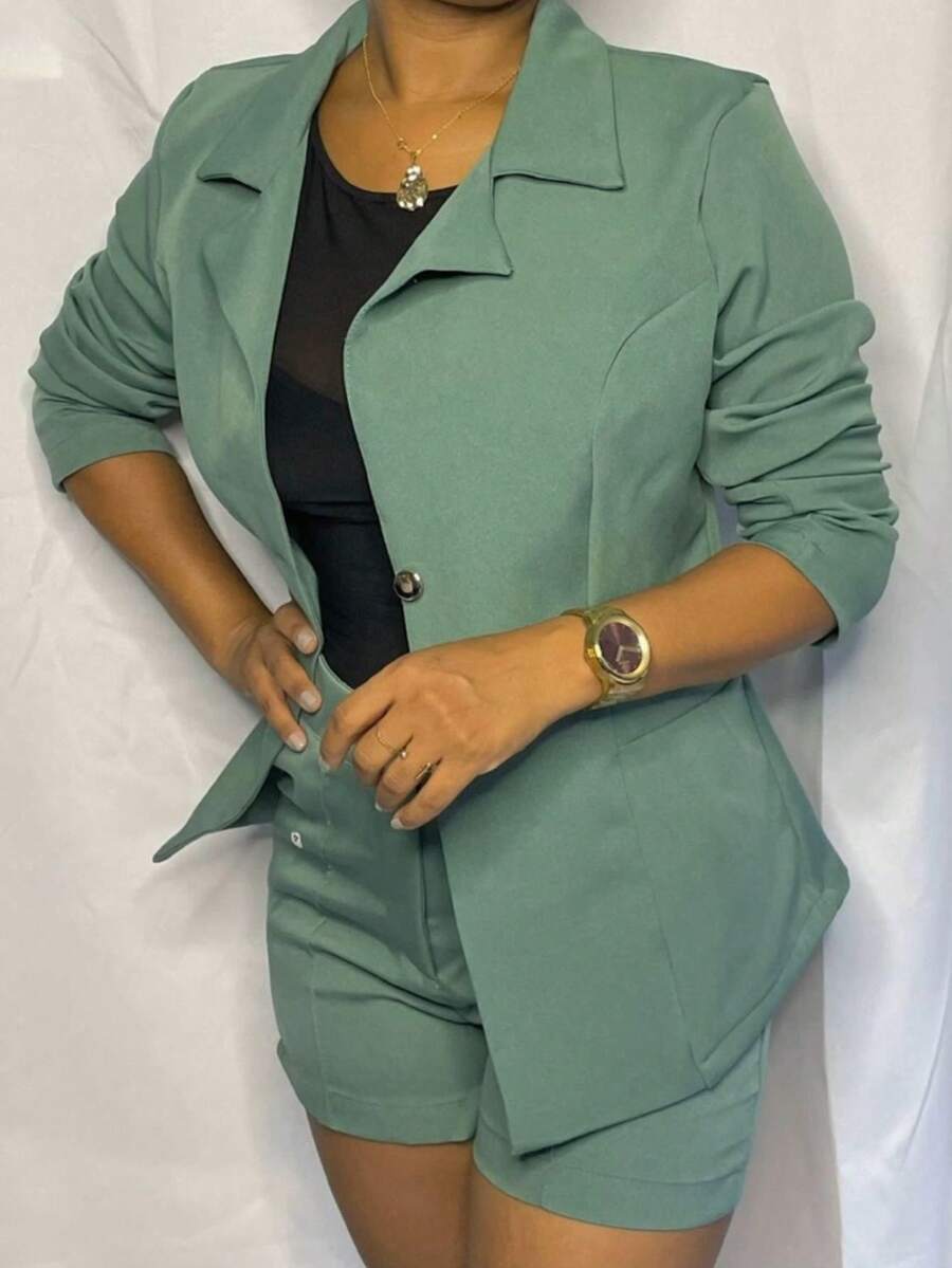 Women Blazers - Màu xanh Bạc hà - Xem 1