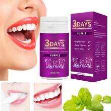 80克泡泡糖味牙齿美白粉，清洁口腔，美白牙齿 - 紫色 - 查看 6
