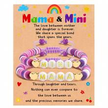 Mother Mom Daughter Heart Bracelets Cute Mommy And Me Bracelets Set For 2, First Day Of School Bracelets Mommy And Me Back To School Bracelets Mama Mini Bracelets Christmas Jewelry Gifts For Girls Valentines