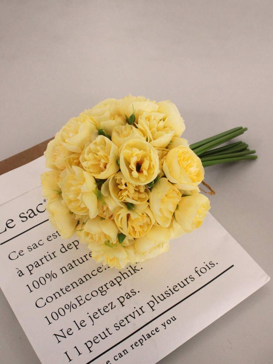 Peony Artificial Flowers,2 Bundles 30cm Faux Silk Peonies For DIY Bouquet, Fake Wedding Filler