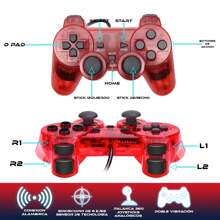 Control Joystick Compatible con PS2 Y PS1 Joystick Control Alambrico PS2 Rojo - Rojo - Ver 4