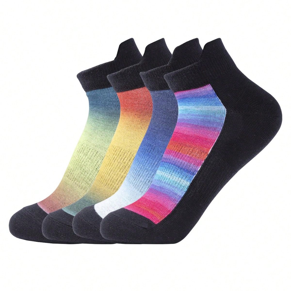 EnerWear Women's 4 Pack Merino Wool Low Cut Ankle Tab Casual Socks (US