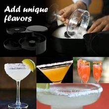 Salt Rimmer Set 3-Tier Foldable Bar Glass Rimmer Set For Cocktails With 2 Pourers And 3 Sponge Pad Plastic Black Sugar Salt Glass  Bartender Tool For Cocktails Margarita - Black - View 3
