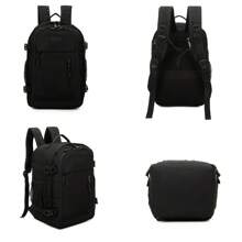 1990s Ryanair 40x20x25cm（20升）便攜背包| 防水飛行背包| 耐用手提行李| 徒步旅行背包| 學生背包| 工作背包| 海軍藍| 灰色| 玫瑰紅色 - 黑色 - 查看 5