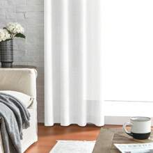 Rideaux en lin pour chambre à coucher – Rideaux semi-transparents texturés en toile de jute avec passe-tringle, rideaux d'intimité filtrant la lumière pour salon de ferme