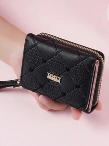 Women's Heart Short Wallet Embroidered Flower Fashion Multifunctional Clutch With Many Card Slots Small Coin For Women Wallet Purse Wallet Small Wallet - Black - View 3