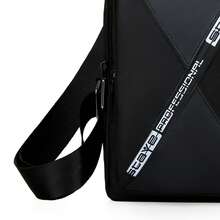 男式腰包斜揹包多功能胸包可調式肩帶帶耳機孔時尚對比顏色適合旅行,運動,健身,街頭,大學