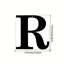 1個現代金屬黑色數字和分裂字母徽章,個性化金屬裝飾,字母徽章家庭姓氏牌,室內或門牌號碼牌 - 黑色 - 查看 9