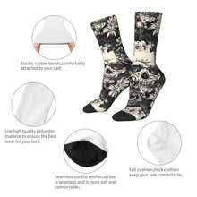 Calcetines De Compresión Para Hombres Locos Con Retos De Skulls Al Estilo De Hip Hop Retro, Unisex, Harajuku, Cómodos, Sin Costuras, Impresos Con Dibujos Divertidos Y Alegres. Regalo Para Niños.