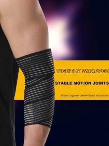 Breathable Fish Silk Elastic Bandage Self-Adhesive Wrist, Elbow, Knee Protector, Leg Band For Sports, Multi-Size Available - Black - View 2