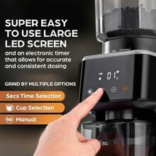 Adjustable Burr Coffee Grinder - White - View 3