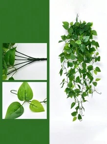 1 件，人造植物墙饰，假悬挂植物，绿植仿假常春藤装饰，适用于家居装饰室内室外墙壁房间露台办公桌架，房间装饰，美学房间装饰，花园装饰，家居装饰，情人节，礼物 - 綠色 - 查看 16