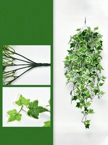1 件，人造植物墙饰，假悬挂植物，绿植仿假常春藤装饰，适用于家居装饰室内室外墙壁房间露台办公桌架，房间装饰，美学房间装饰，花园装饰，家居装饰，情人节，礼物 - 綠色 - 查看 12