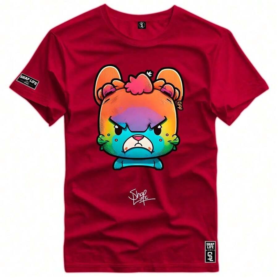 Men T-Shirts - 紫紅色 - 查看 1