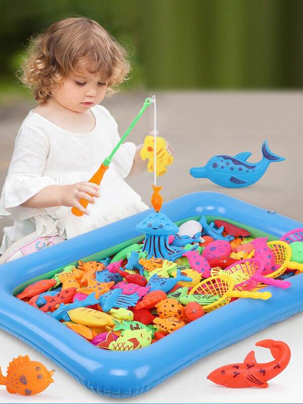 Magnetic Fishing Pool Toys Game , Water Table Bathtub Toy With Pole Rod Floating Fish , Birthday Party Gifts For Toddler Age 3 4 5 6 Year Old , Kids Outdoor Toys , Bath Toys ,Toddler Toys ,Toys For Toddlers ,Kids Toys