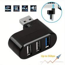 Hub Usb 3.0 De 3 Puertos - Expande, Conecta Y Acelera Tus Dispositivos | Transferencia Rápida, Amplia Compatibilidad Y Diseño Elegante - Negro - Ver 6
