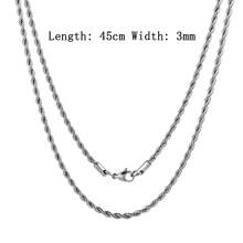 1pc Stainless Steel Twist Chain Twisted Fashion Necklace Bone Chain Jewellery For Men Gift - Twist Chain - View 22