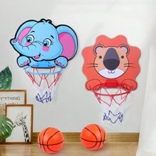 1pc Portable Basketball Cap Set For Kids, Cartoon Design, Hanging Outdoor/Indoor Sports Toys For Boys And Girls, Durable Cardboard Material, Suitable For Children Aged 3-8 Years