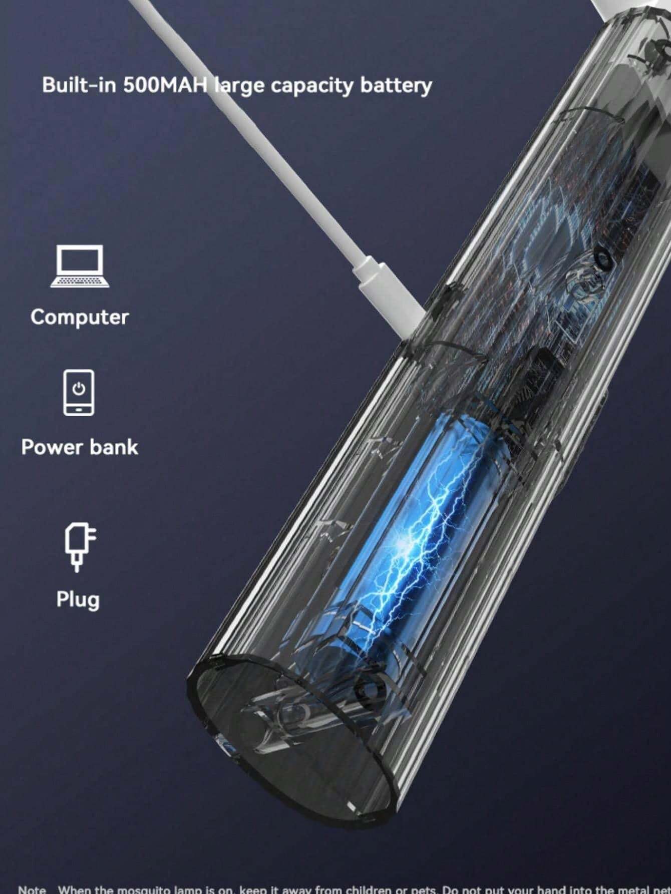 1pc Rechargeable Electric Fly Swatter Bug Zapper, Mosquito Killer, High