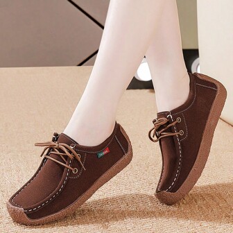 Kvinnor Platta Skor Vår Sommar Oxford Skor Halkbeständiga lätta fritidsskor